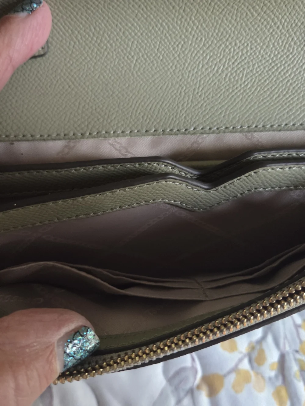 Michael Kors Olive Saffiano Leather Envelope Crossbody